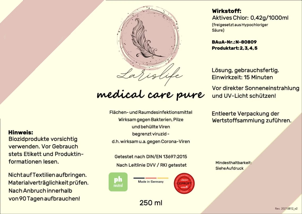 medical care pure - 250 ml Flächen-, Luft- und Raumdesinfektion