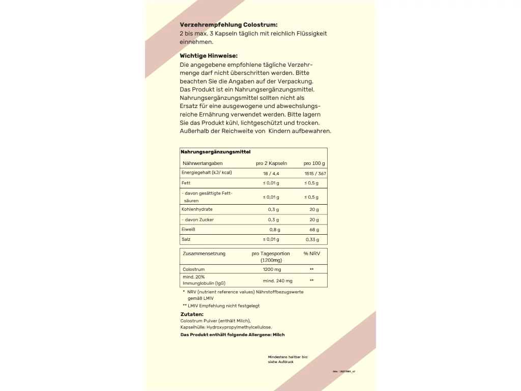 Colostrum Extrakt - 60 Kapseln